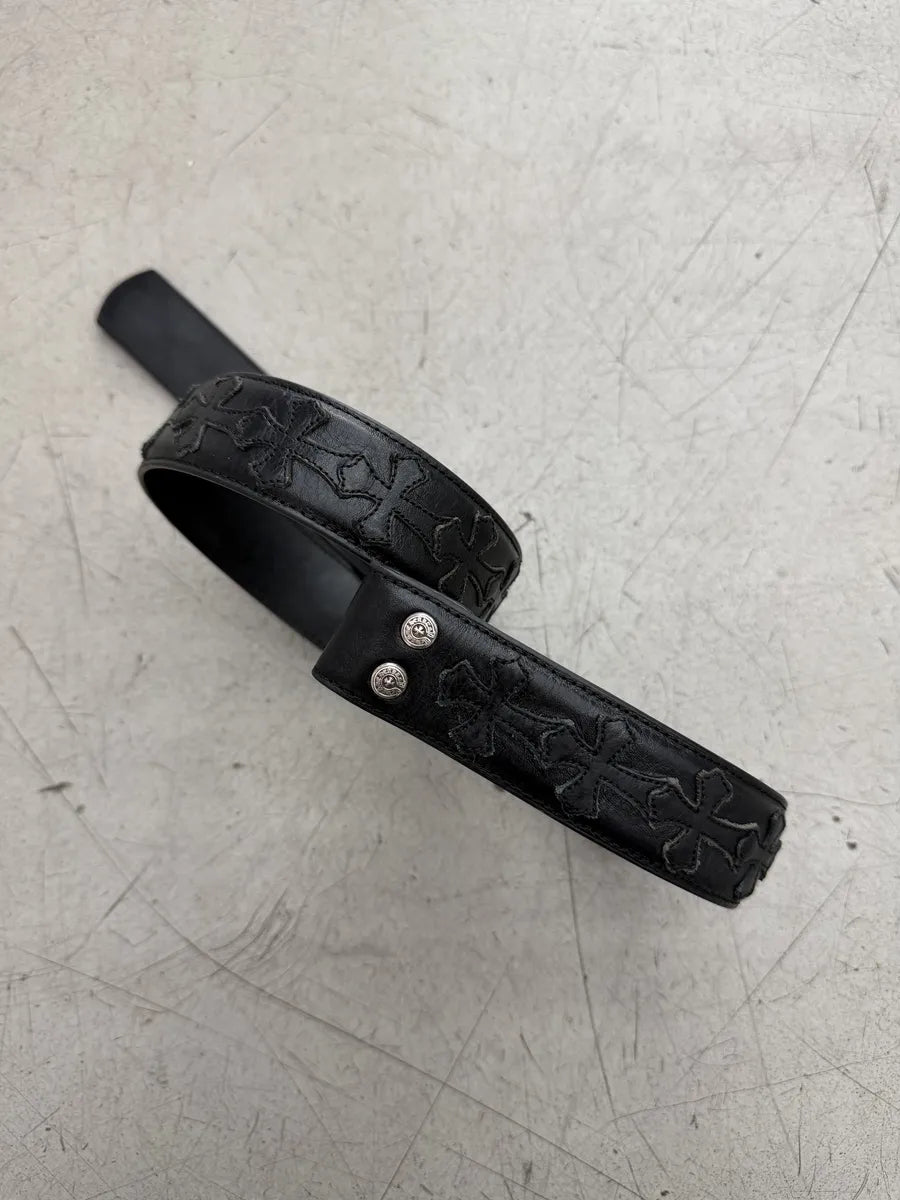 Chrome Hearts Patch Cross Leather Strap Belt CHAjTvX 8