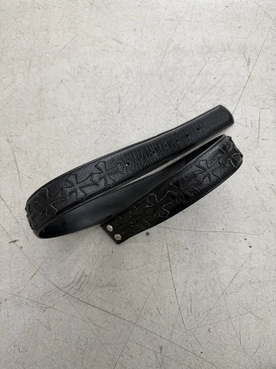 Chrome Hearts Patch Cross Leather Strap Belt CHAjTvX 9