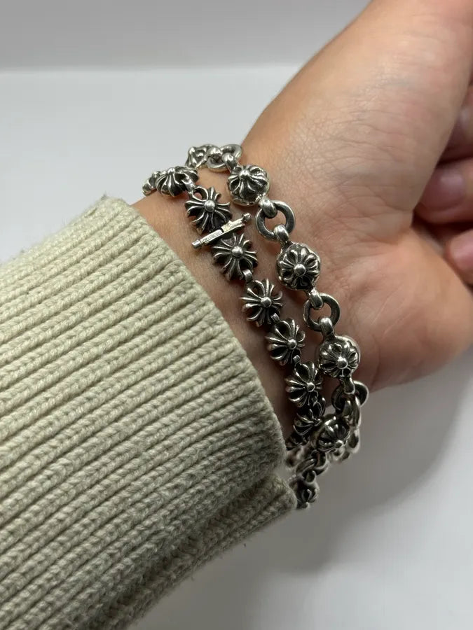 Chrome Hearts Plus Cross Ball 925 Silver Hook Bracelet PaDgdLD 2