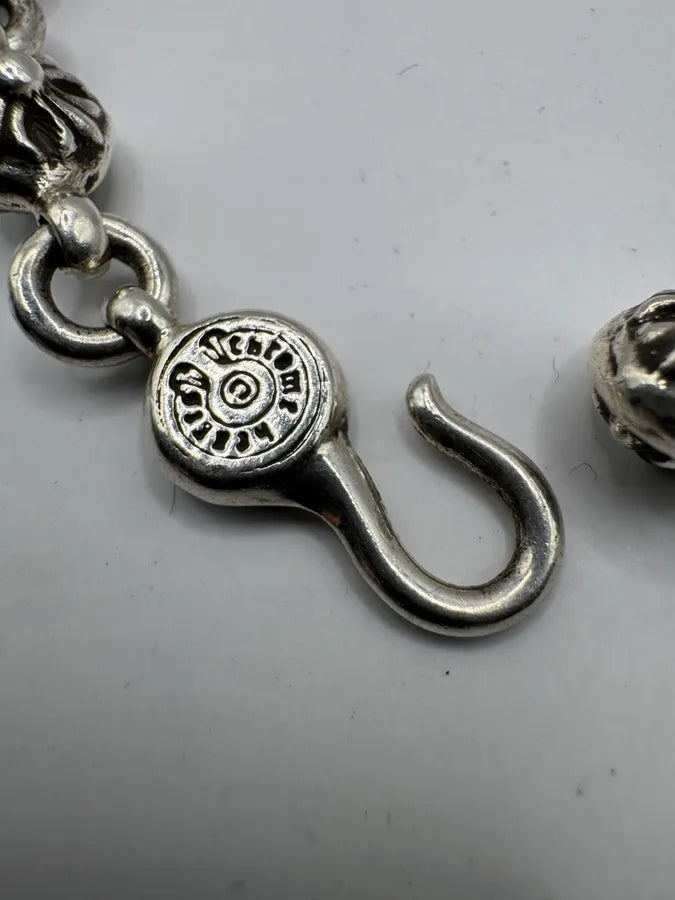 Chrome Hearts Plus Cross Ball 925 Silver Hook Bracelet PaDgdLD 8