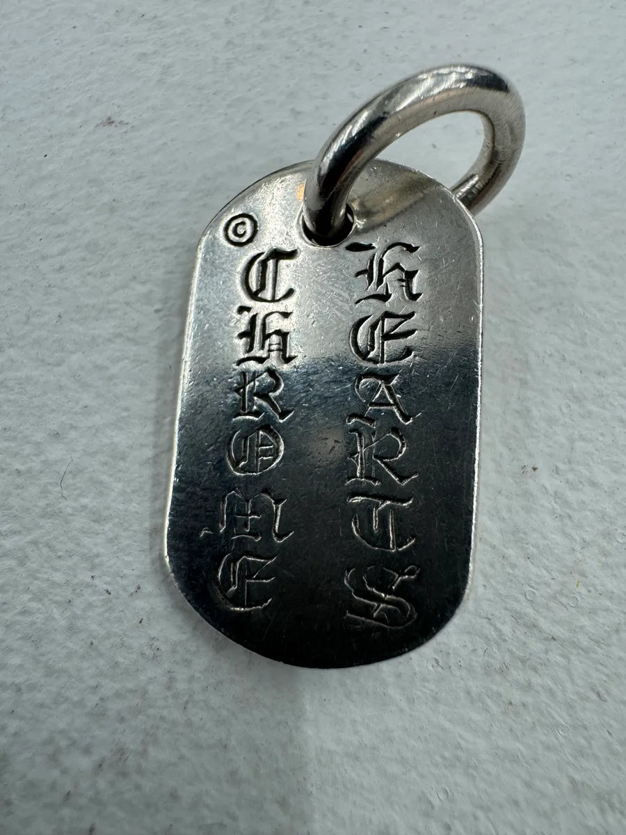 Chrome Hearts Raised Floral Cross Dog Tag Charm Silver Pendant aUmnhvw 2
