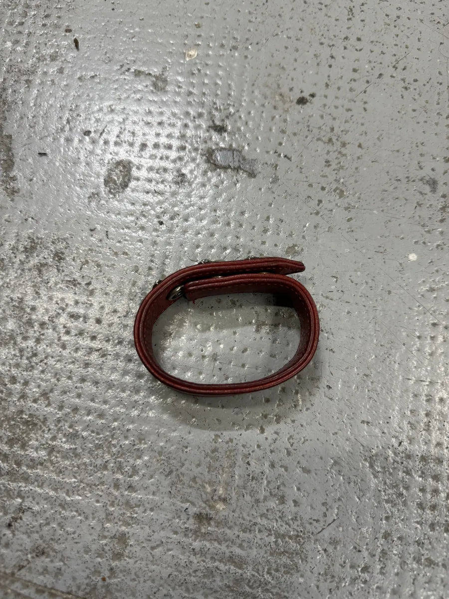 Chrome Hearts Red Heart Leather Snap Bracelet lQisOWp 8