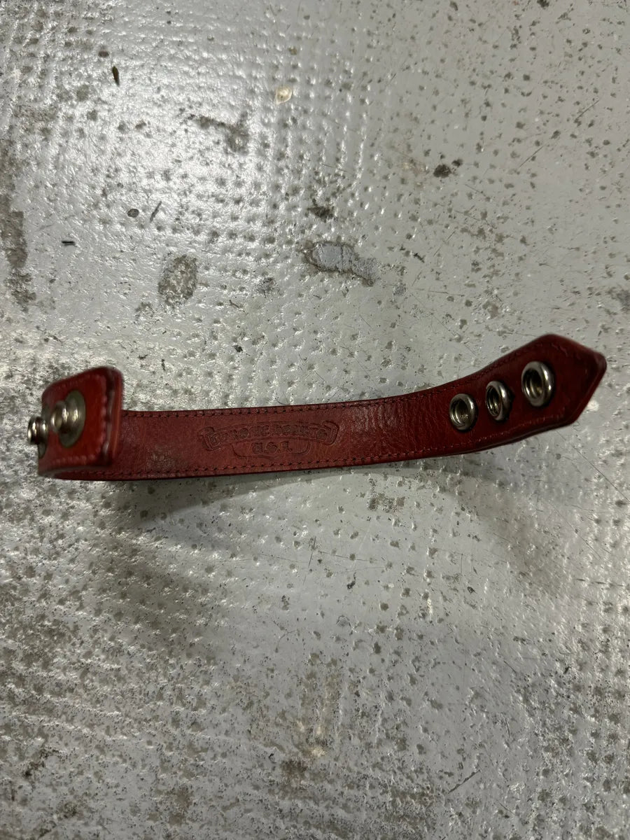 Chrome Hearts Red Heart Leather Snap Bracelet lQisOWp 10