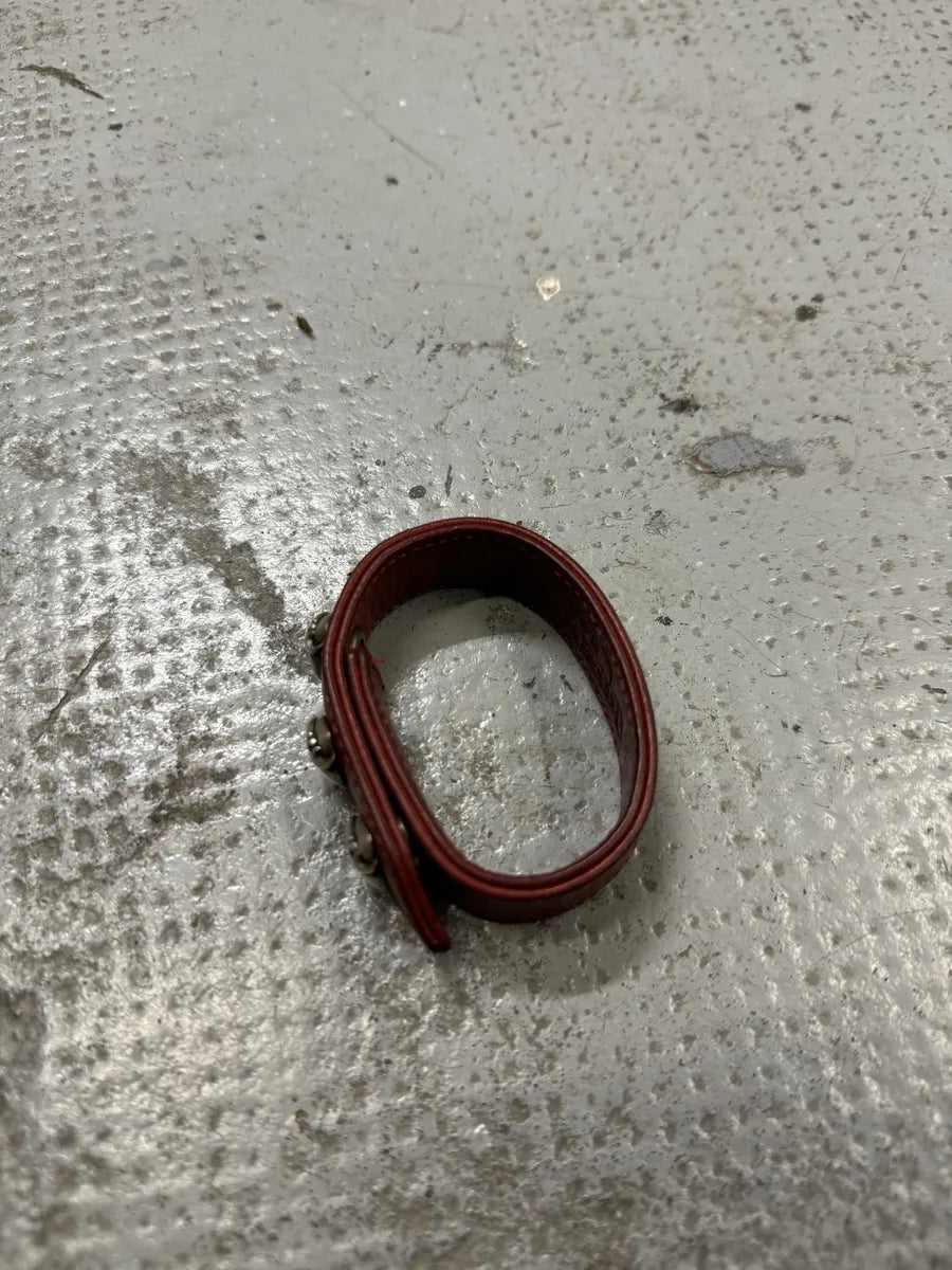 Chrome Hearts Red Heart Leather Snap Bracelet lQisOWp 12