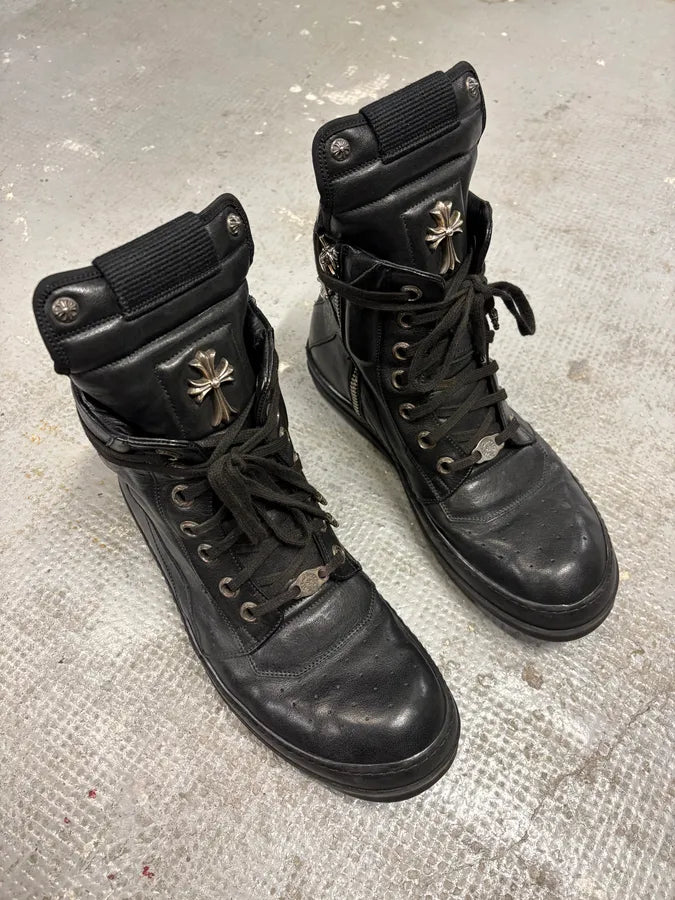 Chrome Hearts Rick Owens Black Leather Geobasket  VwTXNPb 3