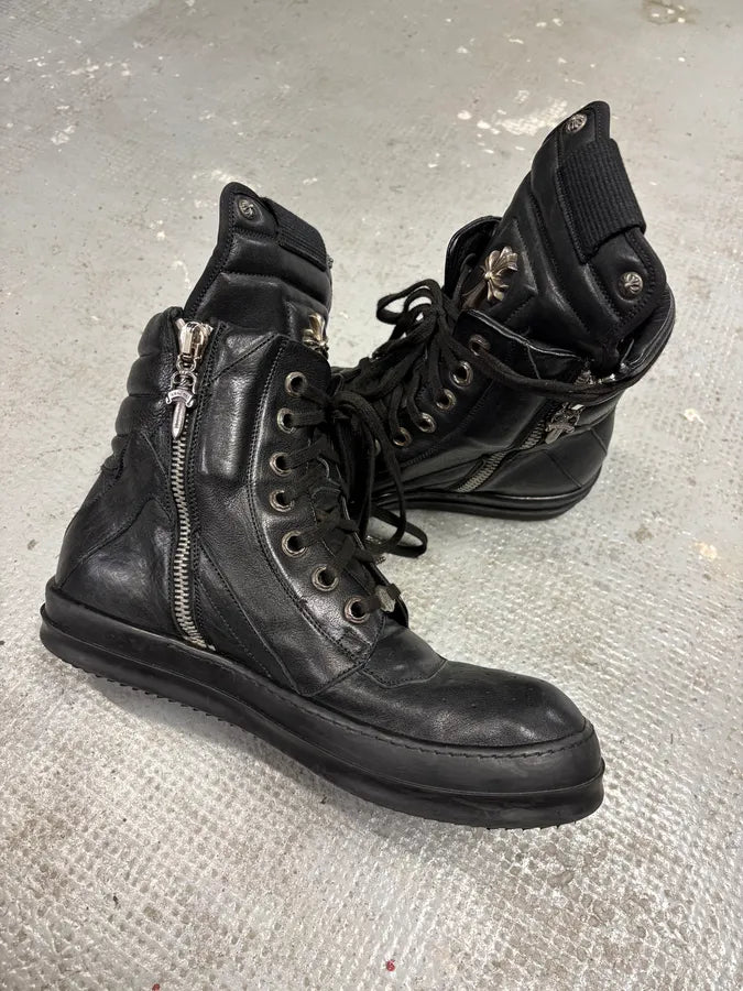 Chrome Hearts Rick Owens Black Leather Geobasket  VwTXNPb 5