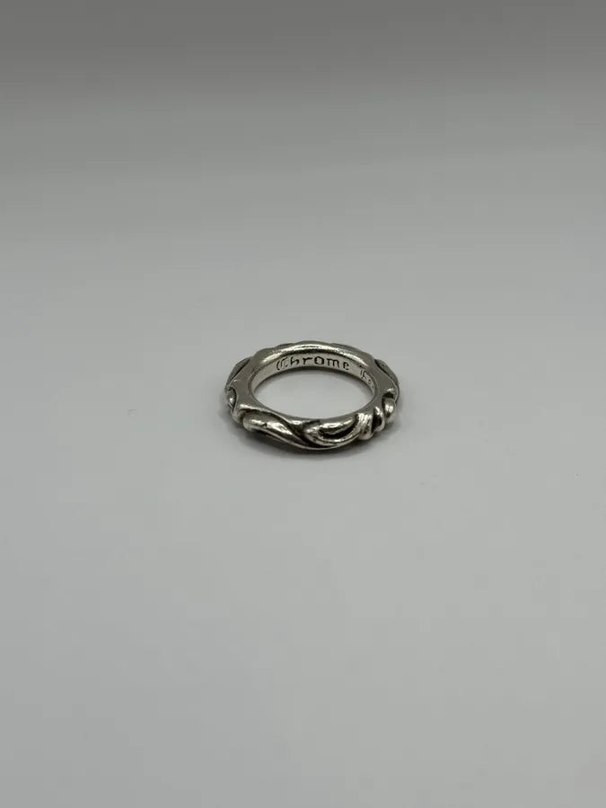 Chrome Hearts Scroll Band Silver 925 Ring CUzugkO 1