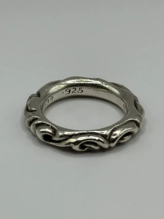 Chrome Hearts Scroll Band Silver 925 Ring CUzugkO 4