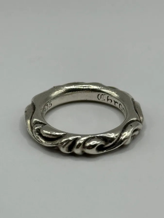 Chrome Hearts Scroll Band Silver 925 Ring CUzugkO 5