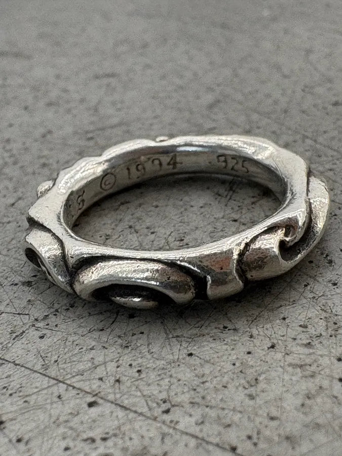 Chrome Hearts Scroll Band Silver Ring RCWVUIL 3