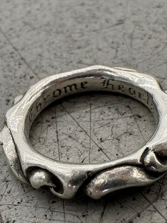 Chrome Hearts Scroll Band Silver Ring RCWVUIL 4