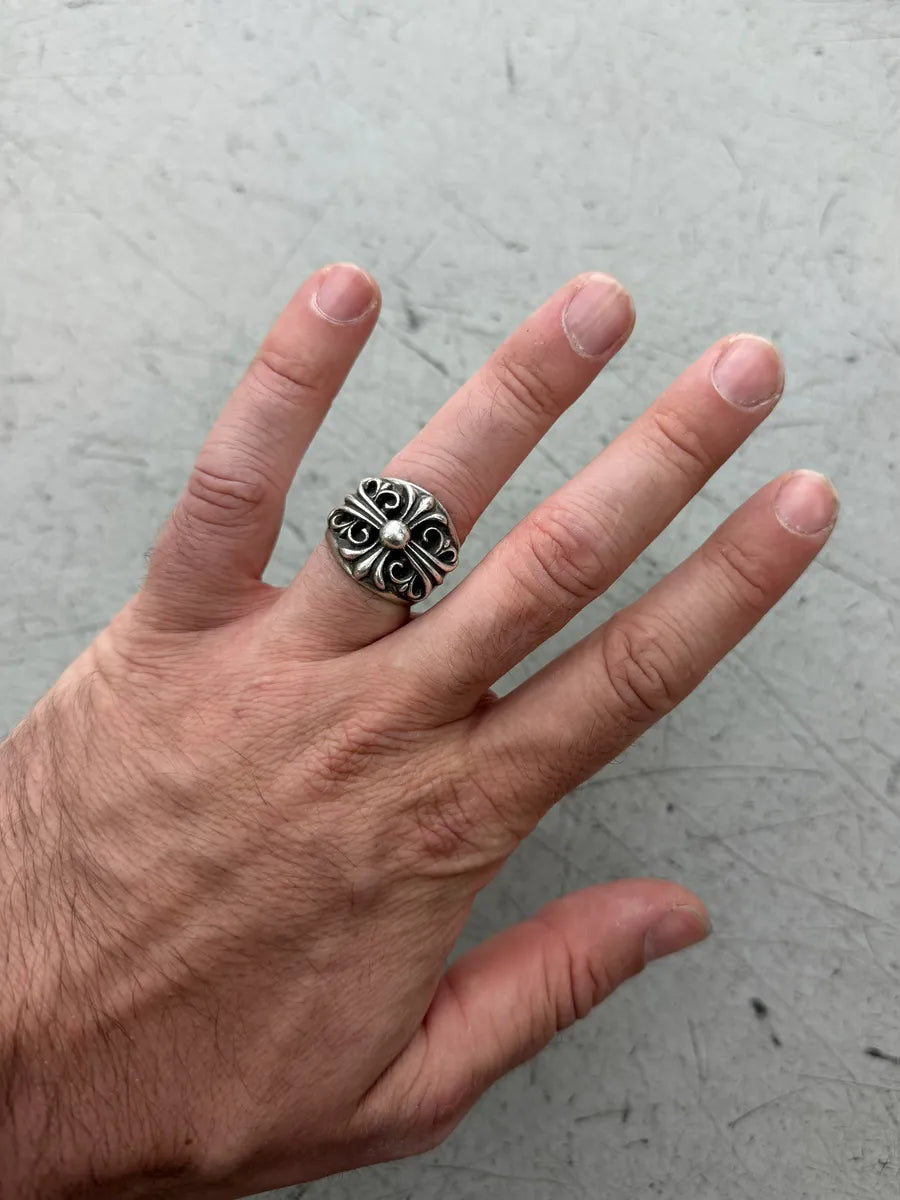 Chrome Hearts Silver 925 Keeper Boss Ring  qyXHfUI 0