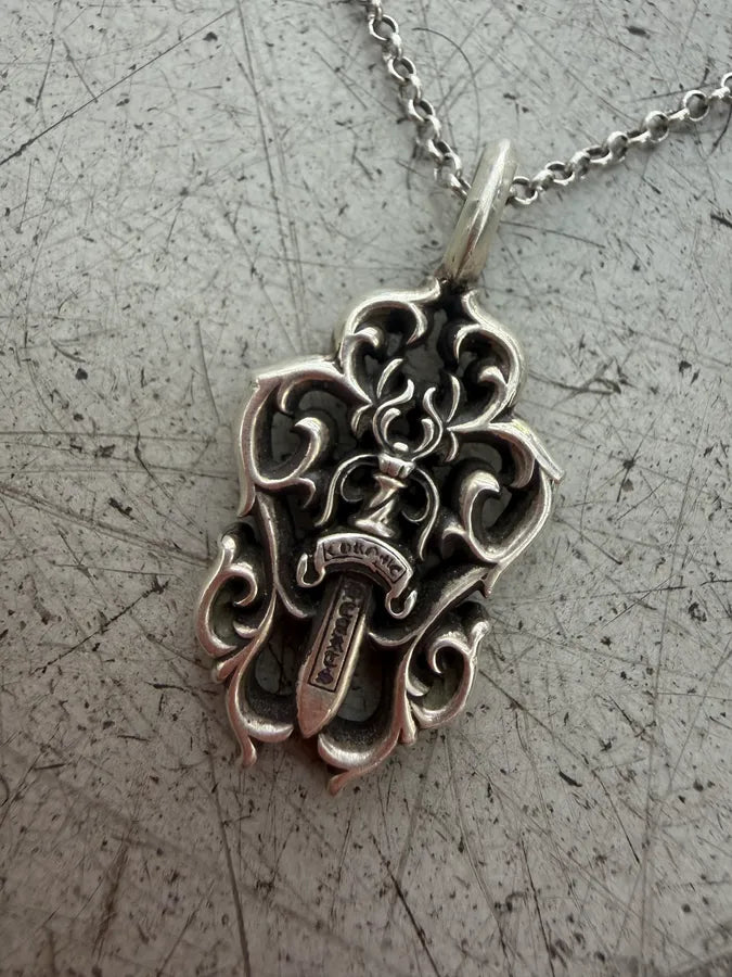 Chrome Hearts Silver Vine Dagger Pendant  wXmhMcL 10