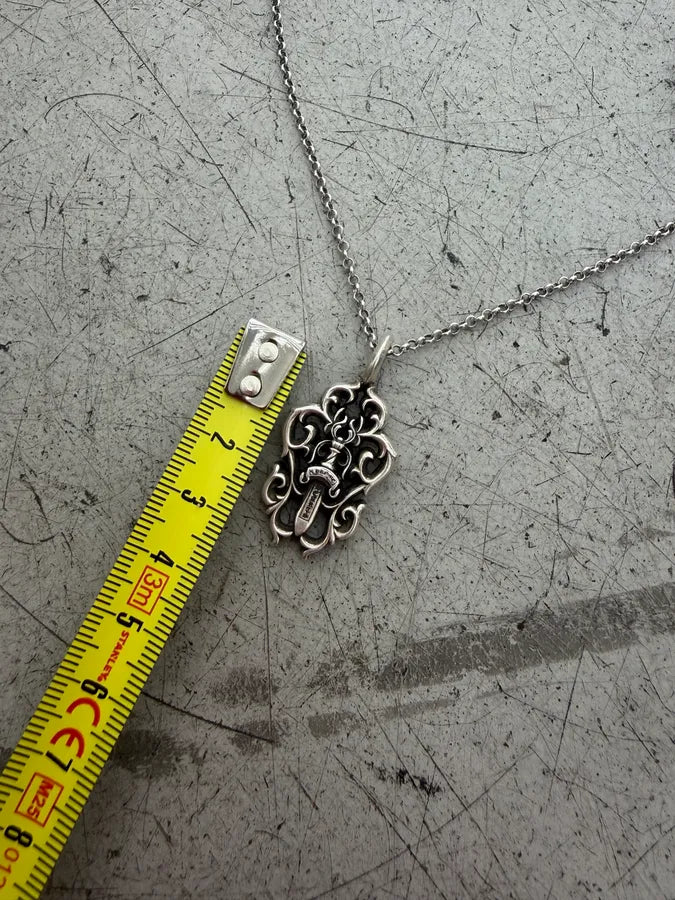 Chrome Hearts Silver Vine Dagger Pendant  wXmhMcL 11