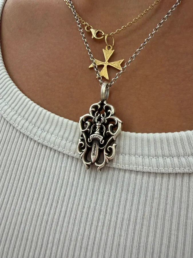 Chrome Hearts Silver Vine Dagger Pendant  wXmhMcL 2