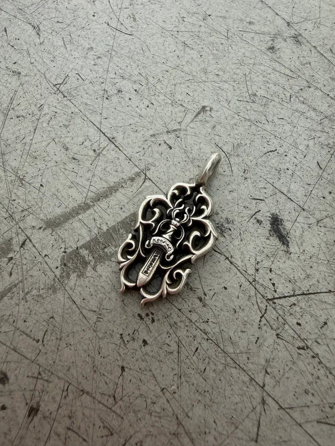 Chrome Hearts Silver Vine Dagger Pendant  wXmhMcL 4