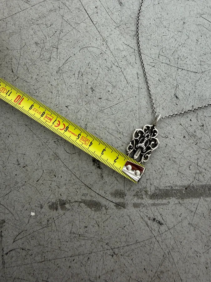 Chrome Hearts Silver Vine Dagger Pendant  wXmhMcL 8