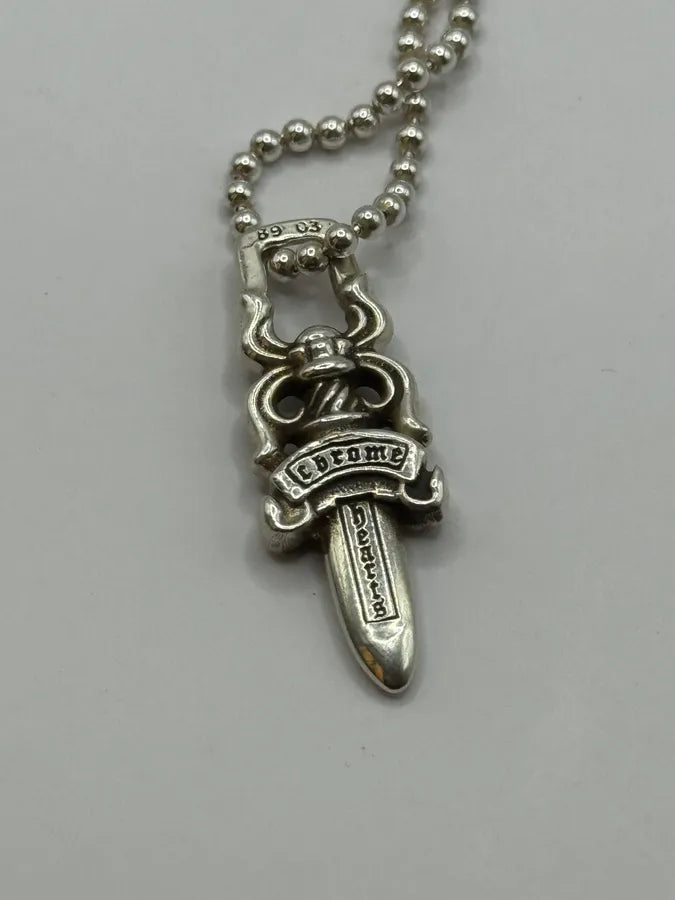 Chrome Hearts Small Dagger Silver Pendant xywmqVN 3