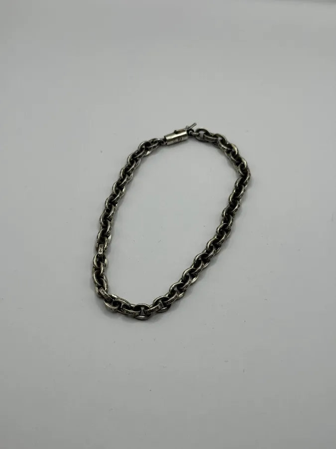 Chrome Hearts Small Paper Chain Silver Bracelet CofqOfw 5