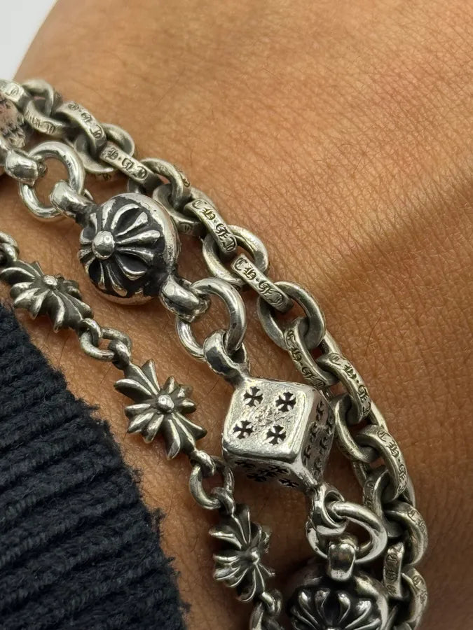 Chrome Hearts Small Paper Chain Silver Bracelet CofqOfw 6