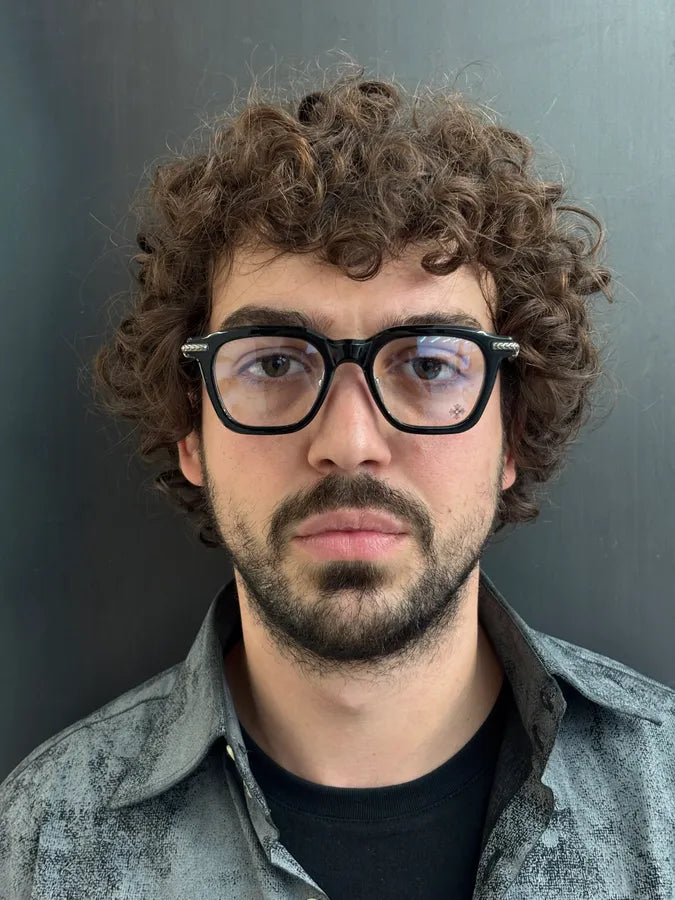Chrome Hearts Square Black Acetate & Silver Sunglasses  VrlDVzp 1