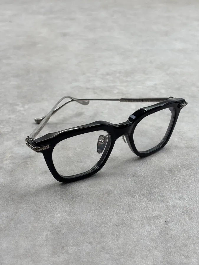 Chrome Hearts Square Black Acetate & Silver Sunglasses  VrlDVzp 13