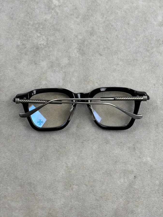 Chrome Hearts Square Black Acetate & Silver Sunglasses  VrlDVzp 14