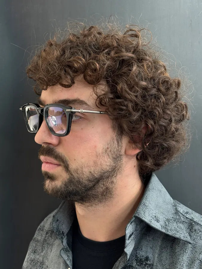 Chrome Hearts Square Black Acetate & Silver Sunglasses  VrlDVzp 2