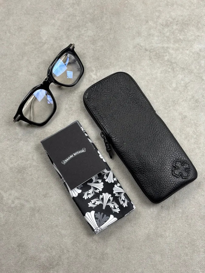 Chrome Hearts Square Black Acetate & Silver Sunglasses  VrlDVzp 3
