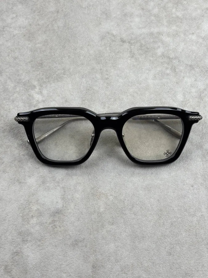 Chrome Hearts Square Black Acetate & Silver Sunglasses  VrlDVzp 5