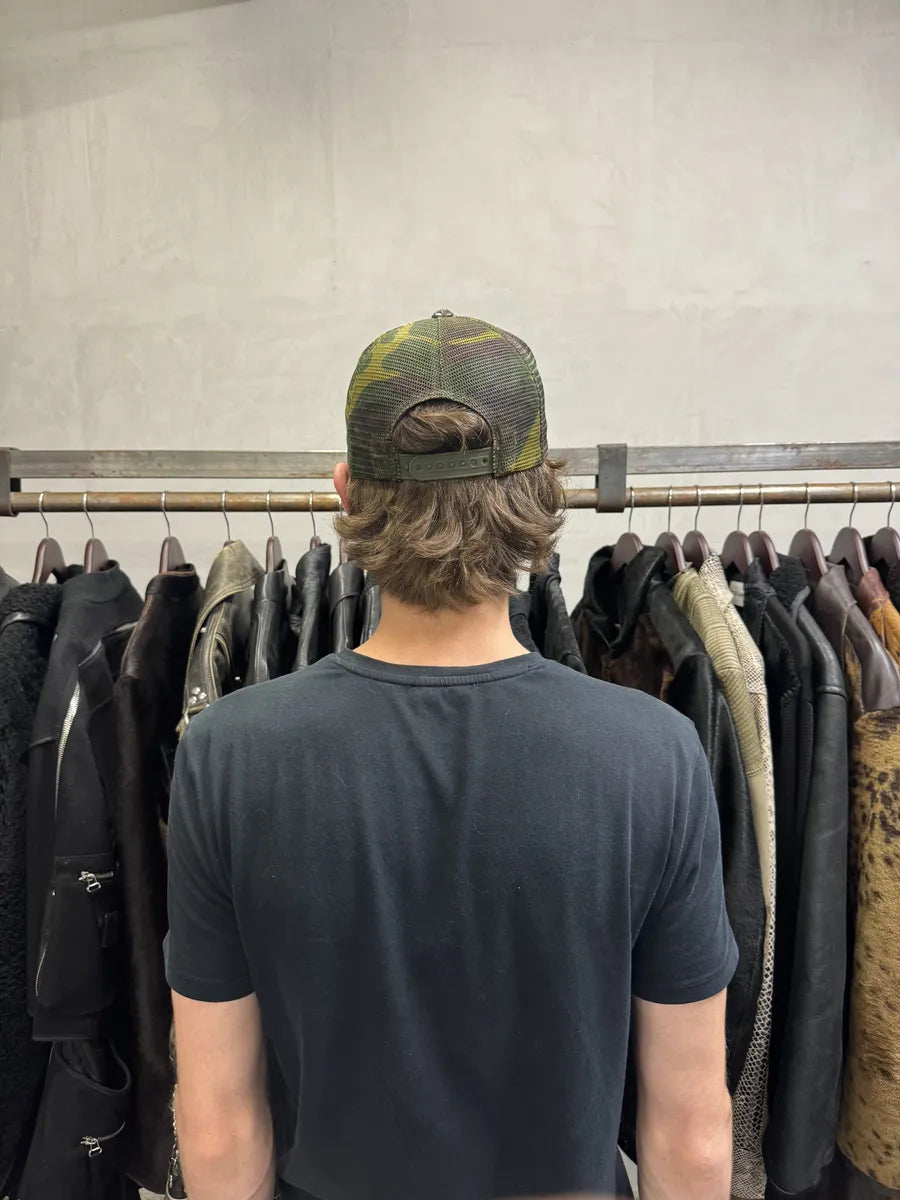 Chrome Hearts Star Leather Orange Patch Military Camo Trucker Cap (OS) QjMIRbA 4