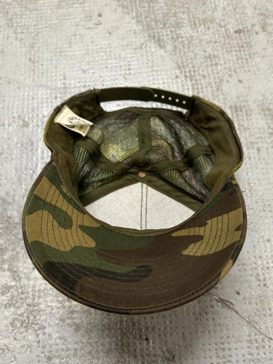 Chrome Hearts Star Leather Orange Patch Military Camo Trucker Cap (OS) QjMIRbA 7