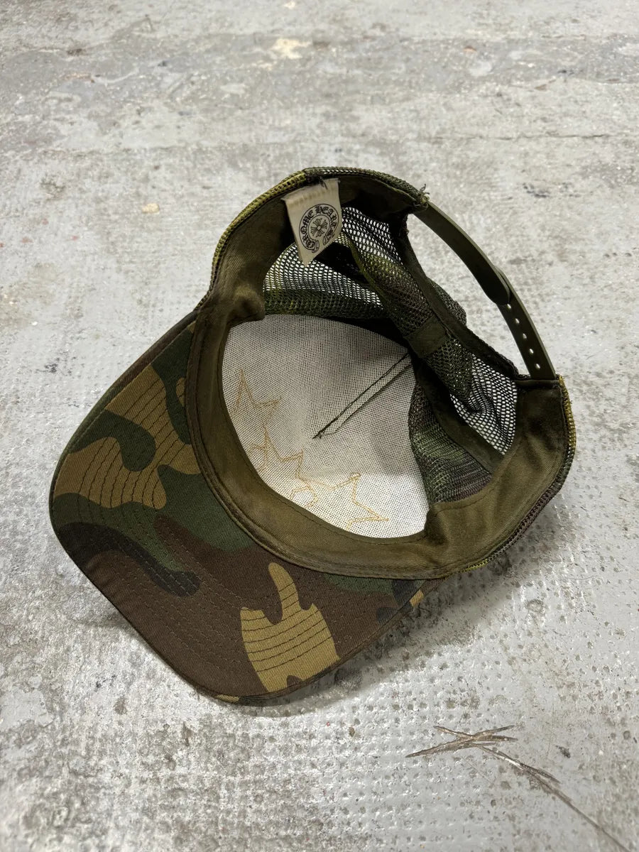 Chrome Hearts Star Leather Orange Patch Military Camo Trucker Cap (OS) QjMIRbA 9
