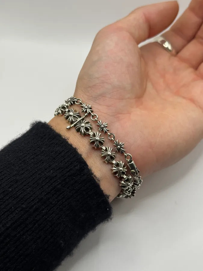 Chrome Hearts Tiny E CH Plus Silver Bracelet MPGyFDZ 8