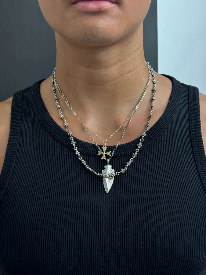 Chrome Hearts Tiny E Plus Silver Necklace LkKaUvG 1
