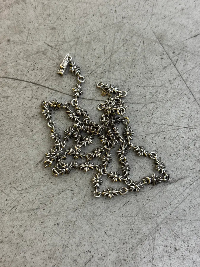 Chrome Hearts Tiny E Plus Silver Necklace LkKaUvG 9