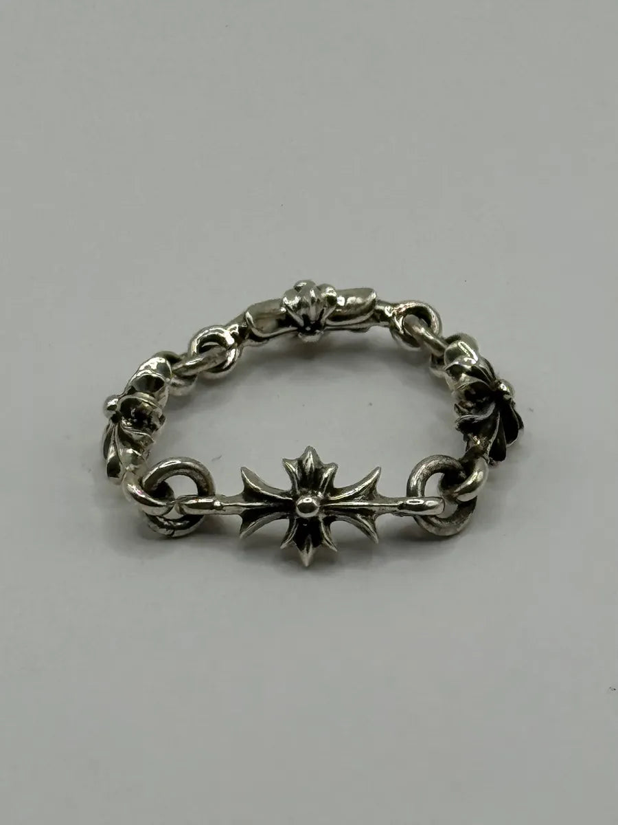 Chrome Hearts Tiny E Silver Ring zxvOYsy 0
