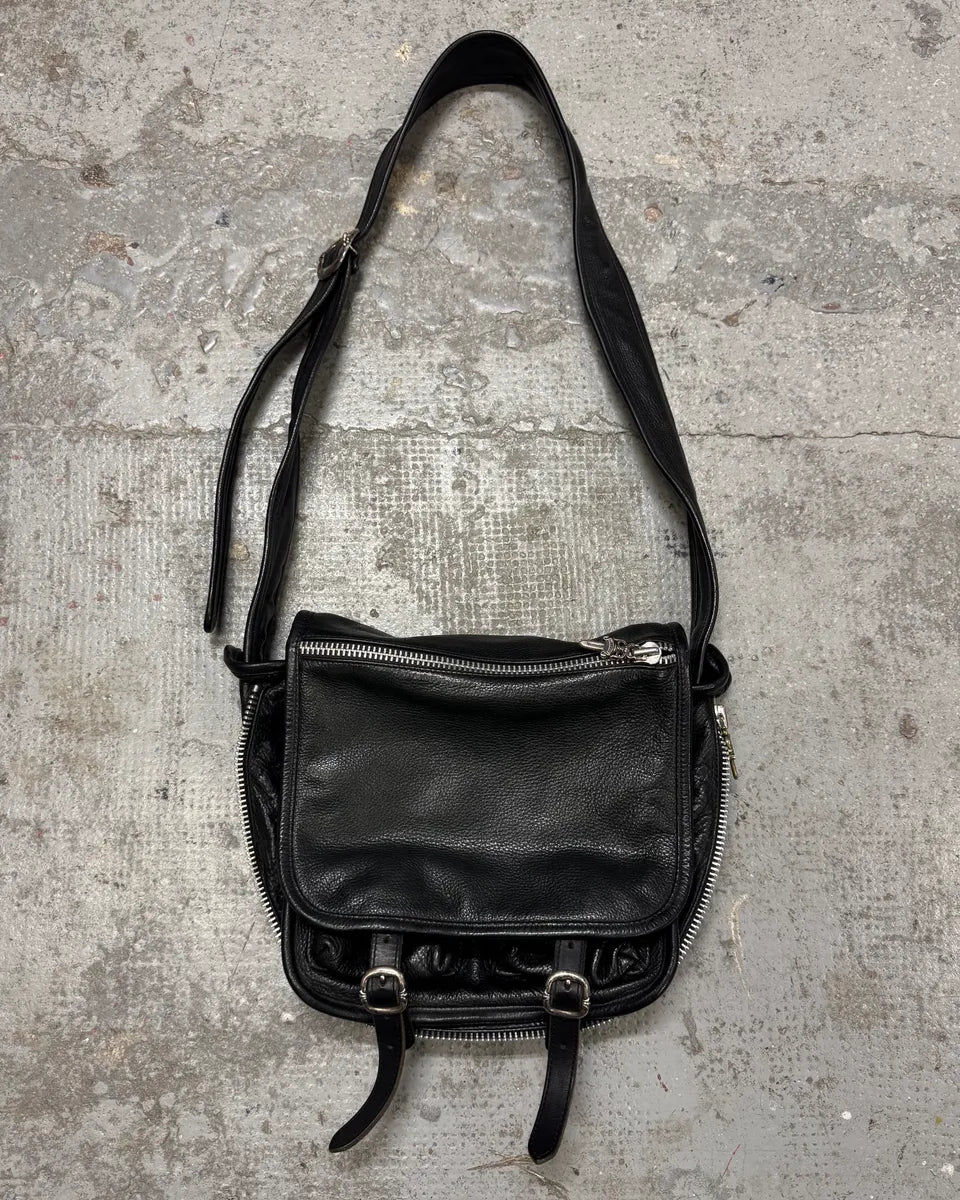 Chrome Hearts Tiny Gunslinger Strap Silver Daggers Black Leather Shoulder Bag (OS) MuWBMnR 1