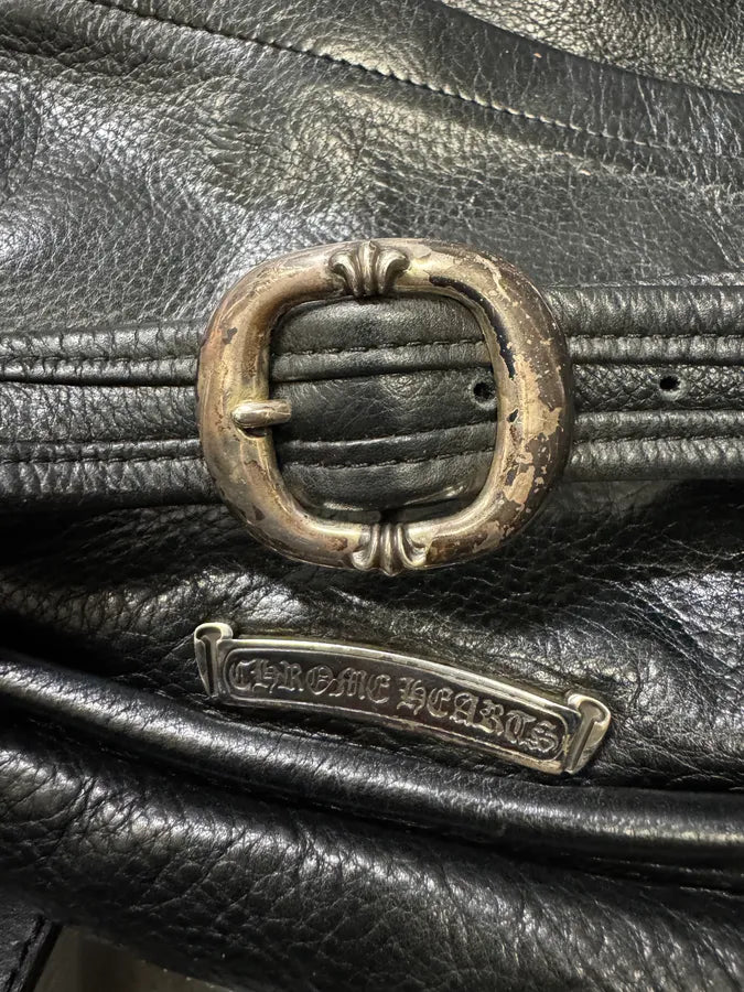 Chrome Hearts Tiny Gunslinger Strap Silver Daggers Black Leather Shoulder Bag (OS) MuWBMnR 11