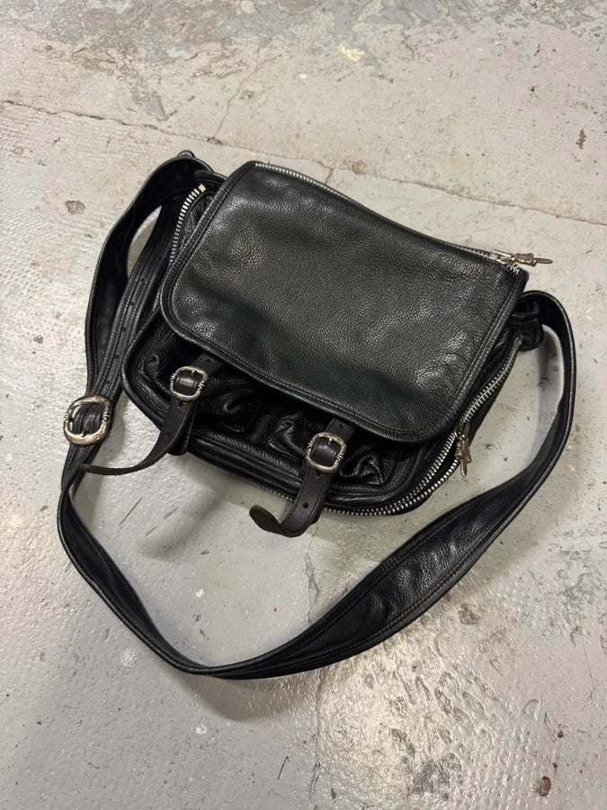 Chrome Hearts Tiny Gunslinger Strap Silver Daggers Black Leather Shoulder Bag (OS) MuWBMnR 12