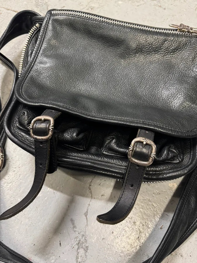 Chrome Hearts Tiny Gunslinger Strap Silver Daggers Black Leather Shoulder Bag (OS) MuWBMnR 18
