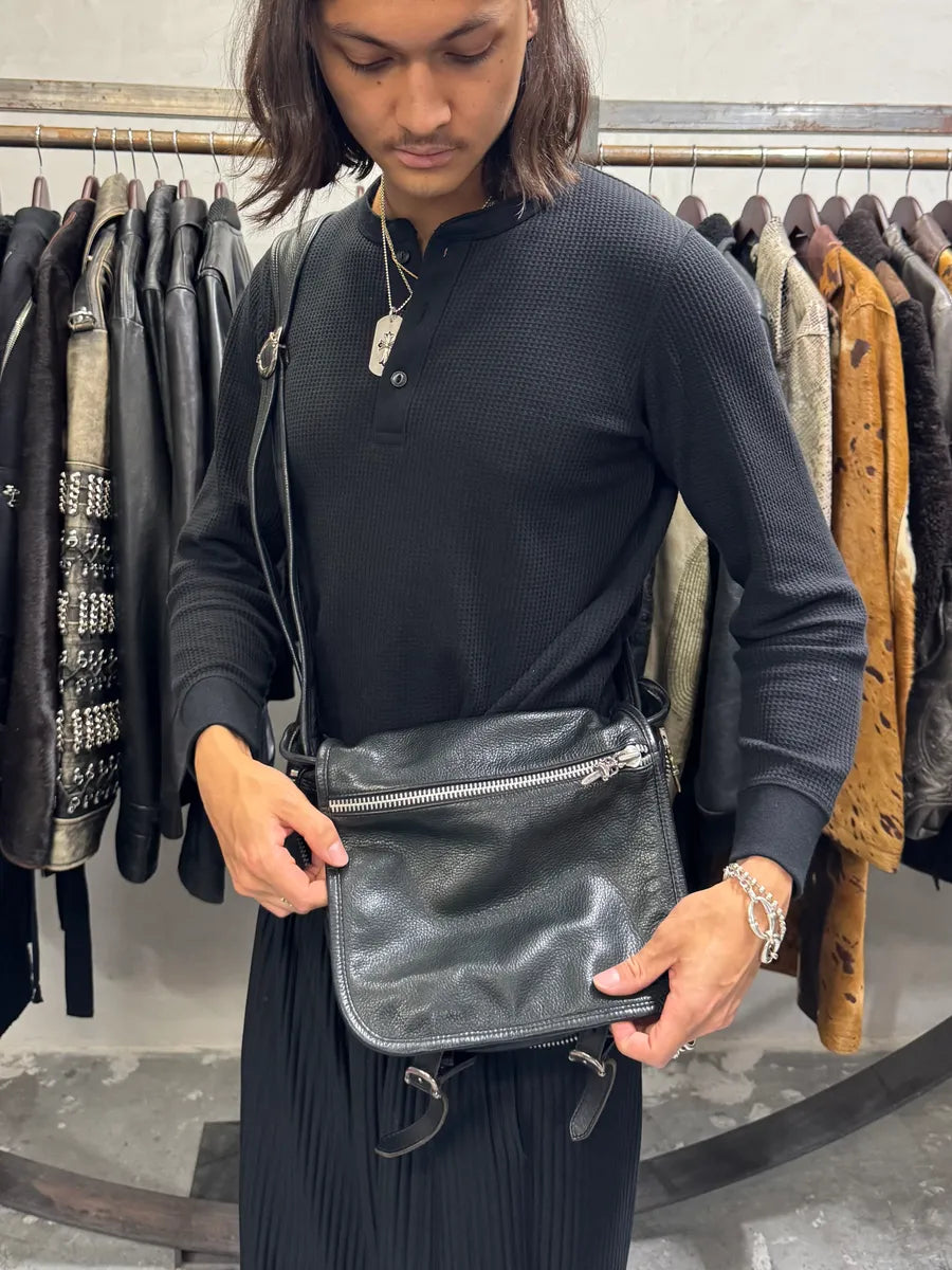 Chrome Hearts Tiny Gunslinger Strap Silver Daggers Black Leather Shoulder Bag (OS) MuWBMnR 2