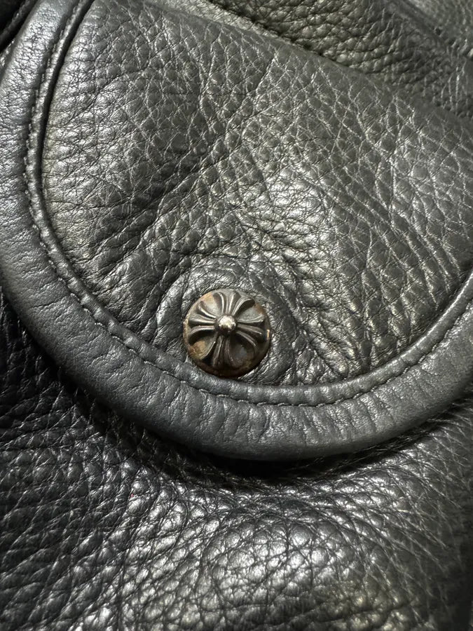 Chrome Hearts Tiny Gunslinger Strap Silver Daggers Black Leather Shoulder Bag (OS) MuWBMnR 21