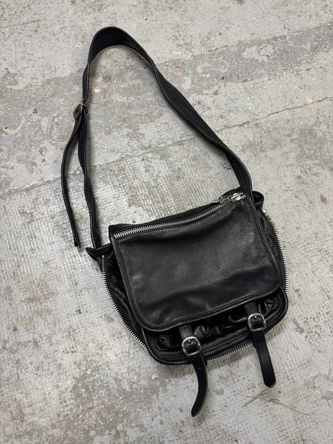 Chrome Hearts Tiny Gunslinger Strap Silver Daggers Black Leather Shoulder Bag (OS) MuWBMnR 5