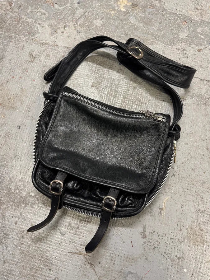 Chrome Hearts Tiny Gunslinger Strap Silver Daggers Black Leather Shoulder Bag (OS) MuWBMnR 8