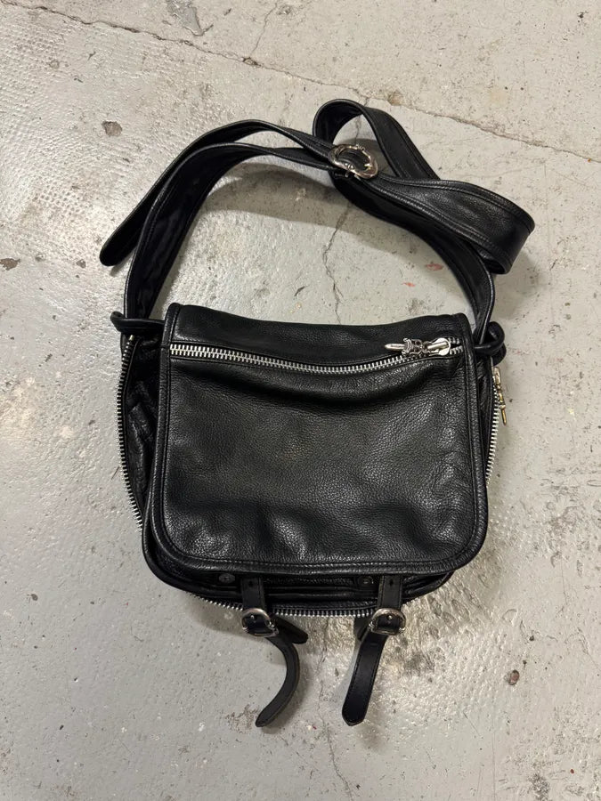 Chrome Hearts Tiny Gunslinger Strap Silver Daggers Black Leather Shoulder Bag (OS) MuWBMnR 9