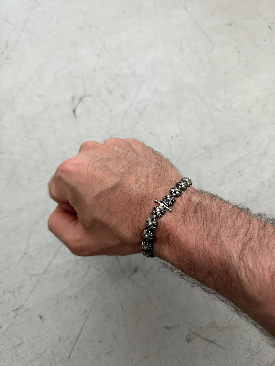 Chrome Hearts Tiny Plus Link Silver Bracelet iqtmseH 0