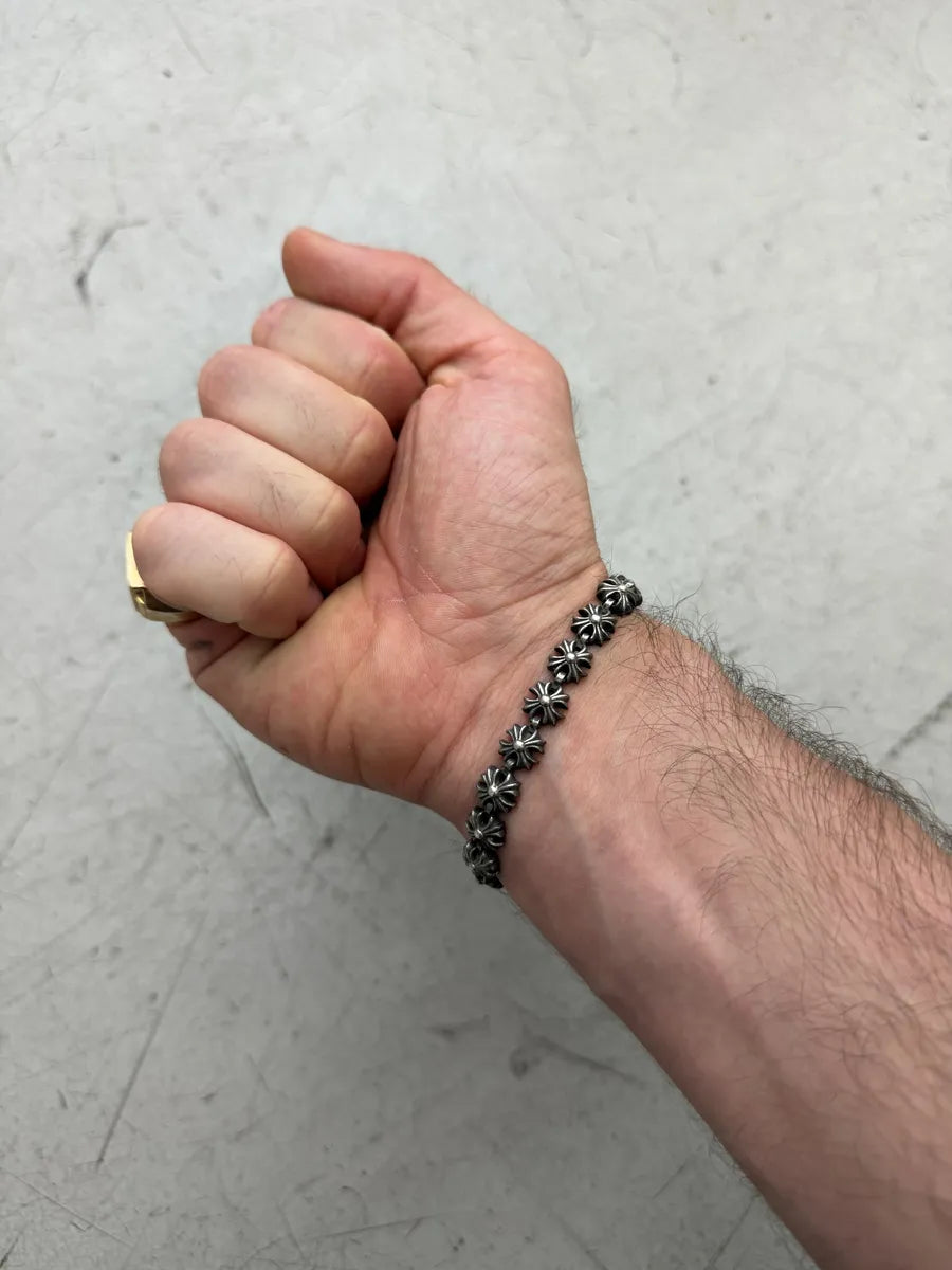 Chrome Hearts Tiny Plus Link Silver Bracelet iqtmseH 4