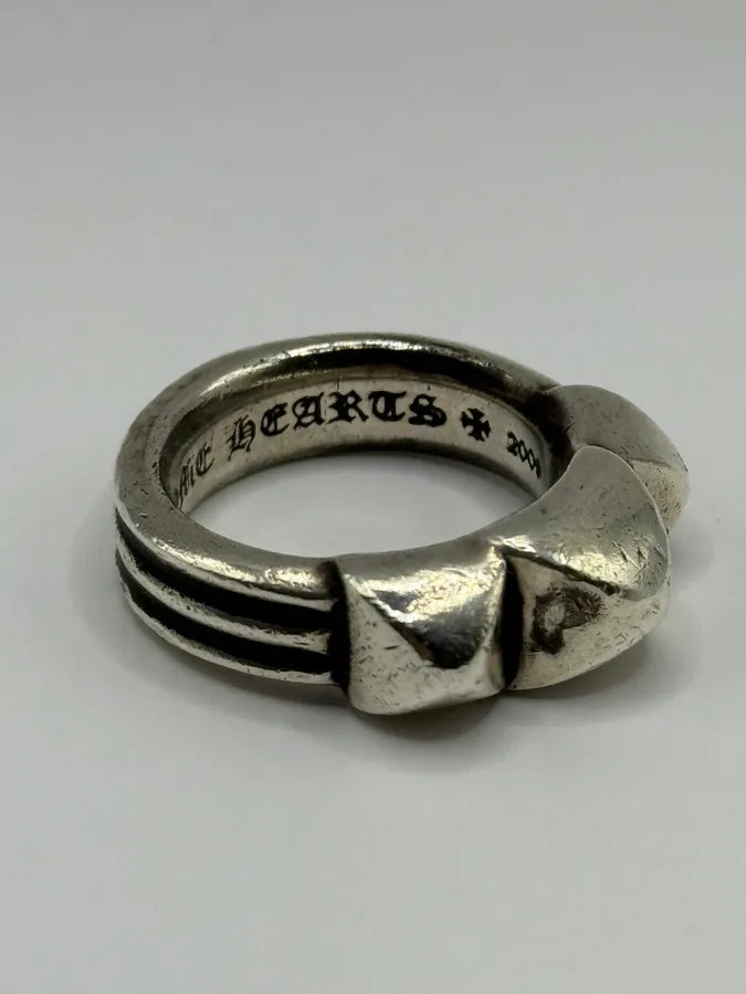 Chrome Hearts Triple Spike Waxed Punk Silver 925 Ring wCxilMq 2