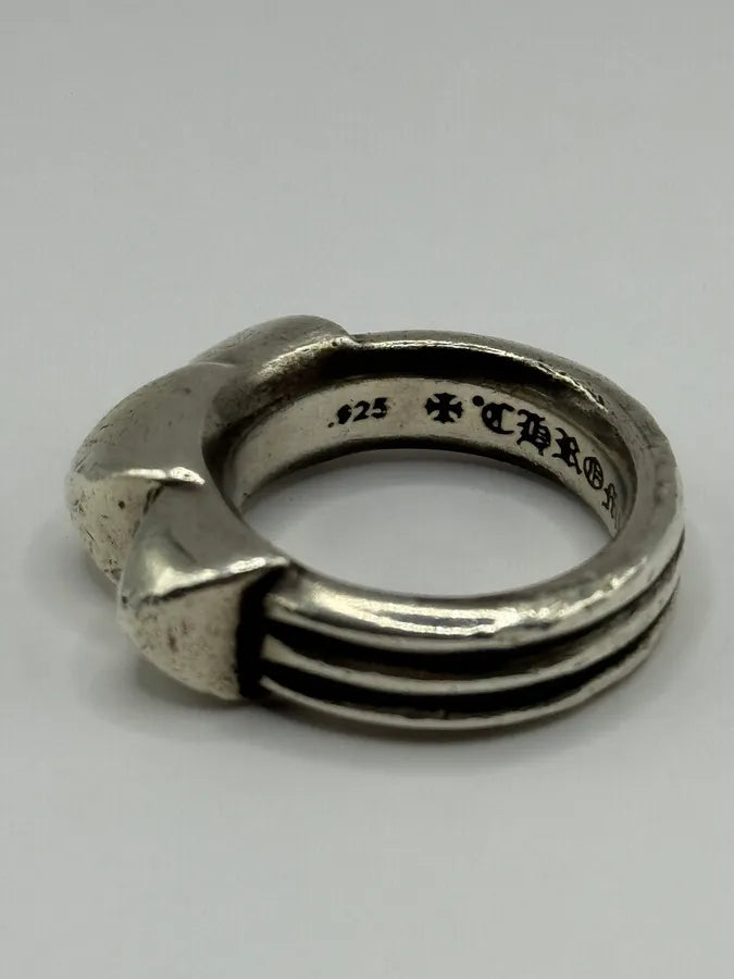 Chrome Hearts Triple Spike Waxed Punk Silver 925 Ring wCxilMq 5